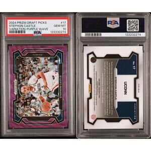 2024 Prizm Draft Picks Stephon Castle #17 Purple Wave Prizm Variation PSA 10 GEM